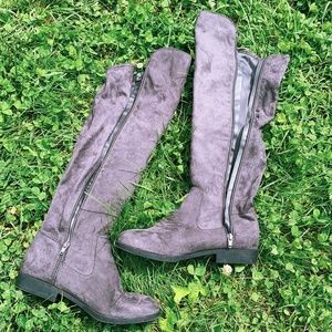 LIKE NEW Grey Suede Over the Knee Boots!